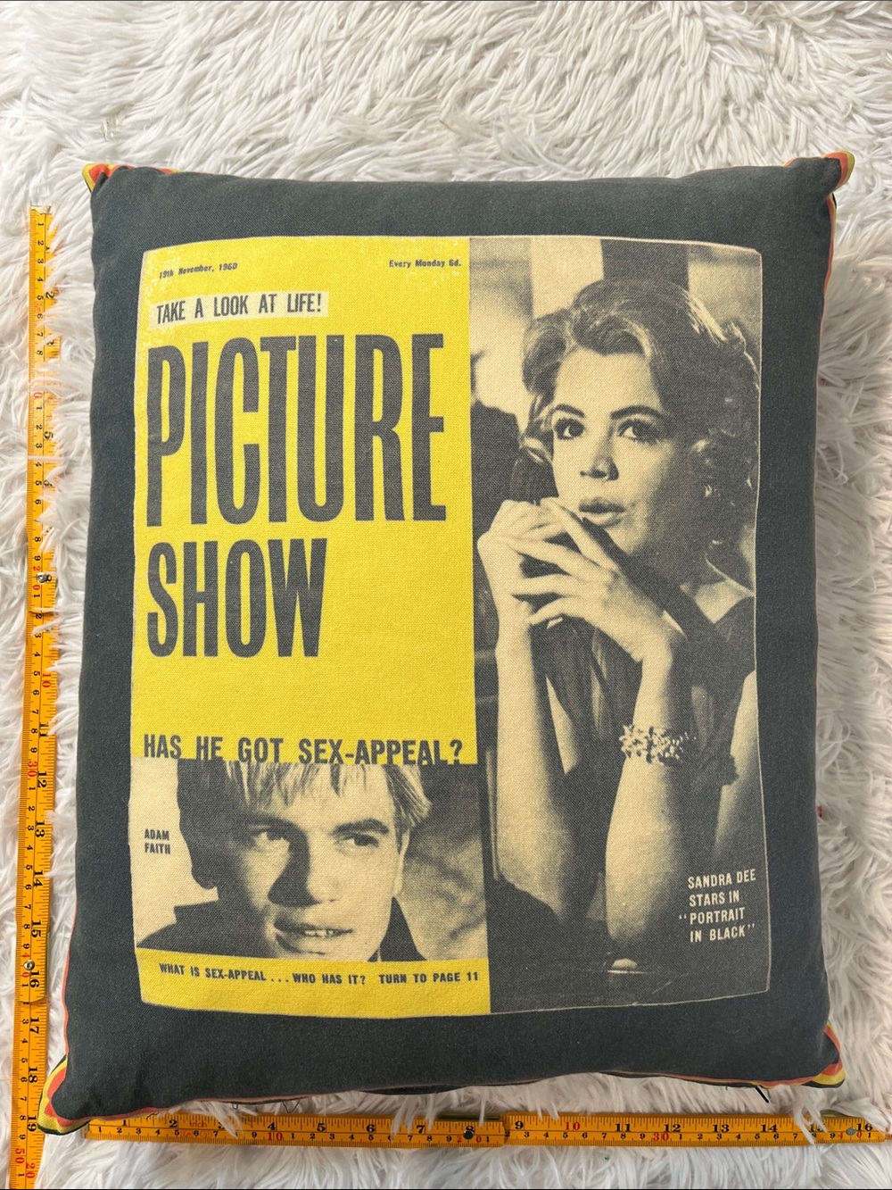Picture Show Sandra Dee/Adam Faith Pillow